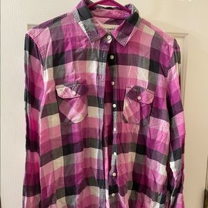 Aeropostale pink plaid flannel